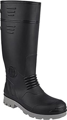 Hillson Horse HILLSON TORPEDO SAFETY GUMBOOTS WITH STEEL TOE UK SIZE 9 BLACK(Black)