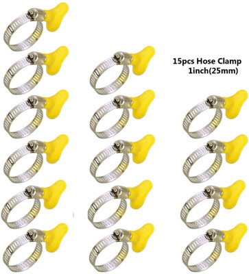 ESEKSAFAR 15pcs Butterfly Hose Clip/Clamp 1inch Size adjust (10-25)mm Hose Clamps