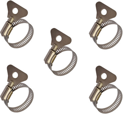 ESEKSAFAR 5pcs Heavy duty 38mm Hose Clamp 1.5inch Easily Adjustable Butterfly (15-38)mm Hose Clamps