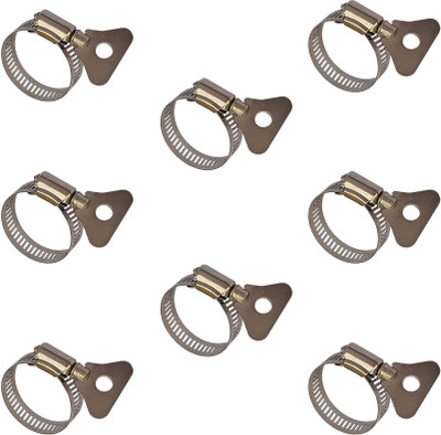 ESEKSAFAR 8pcs 25mm S S Butterfly Hose Clamp 1inch Easily Diameter Adjustable (10-25)mm Hose Clamps