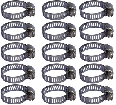 ESEKSAFAR 15pcs Alloy Steel Easy Adjustable Pipe Clamp 1inch Size Adjust Clamp (10-25)mm Hose Clamps