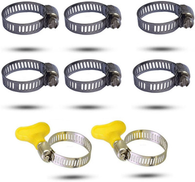 ESEKSAFAR Heavy duty two type 8pcs Gas Pipe Hose Clamp/Clip size adjust (10-20)mm Hose Clamps