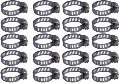 ESEKSAFAR 20pcs Easy Adjustable Pipe Clamp 1inch Size adjust (10-25)mm Hose Clamps