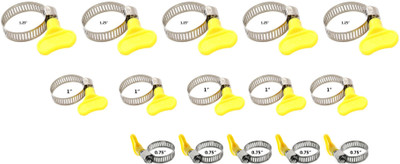 ESEKSAFAR 15pcs Easy Adjustable Butterfly Pipe Hose Clamp 1.25”/33mm ,1”/25mm & 0.75”/20mm Hose Clamps