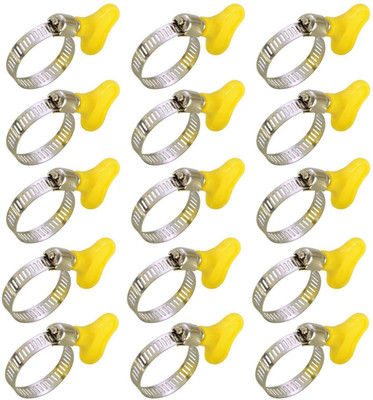 ESEKSAFAR 15pc Easy Adjustable Butterfly Pipe Clamp 1inch Size adjust (10-25)mm Hose Clamps