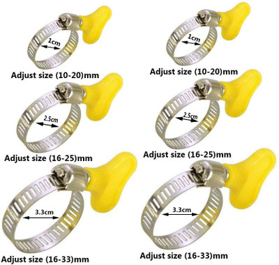 ESEKSAFAR 3 type 6pc Butterfly Hose Clamp/Pipe clip size 20mm, 24mm & 33mm set Hose Clamps