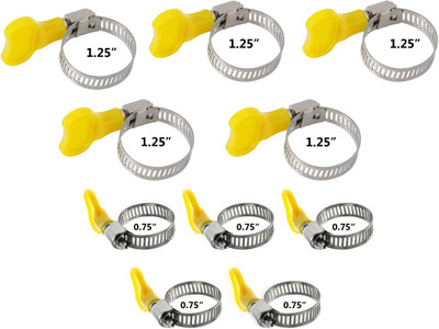 ESEKSAFAR 10pcs Easy Adjustable Butterfly Hose Clamp 5pc size 0.75”or 3/4” & 5pc 1.25” Hose Clamps