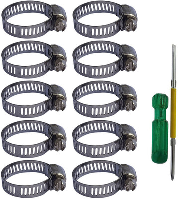 ESEKSAFAR 2in1 Screwdriver with 10pc Easy Adjustable 2cm Hose Clamps