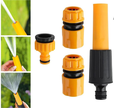 TurboFlex Universal Plastic Garden Hose Connector Kit, 2-in-1 Tap Adapter, Spray Nozzle Hose Connector