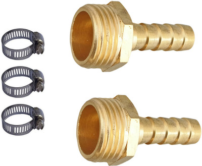 ESEKSAFAR 2pc 1/2inch BSP Thread Male connector with 3pc Clamp set Hose Connector