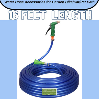 DKCRAFTTOUCH 16 Feet Length water hose with Lever Spray Gun for garden/bike/car/pet wash Hose Pipe Premium Quality with Lever spray Gun Hose Pipe(5 m)