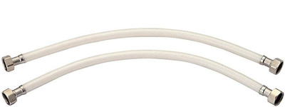 KURIC PVC Connection Pipe 18 Inch, Suitable for Hot & Cold Mixer Faucets For Basins and Kitchen Sinks, Geysers - 18 Inch (2 Pieces Set, Pack of 1 Pair) Hose Pipe(45 cm)
