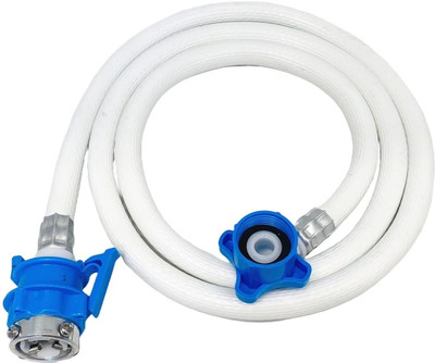 Eaglekart 3 Meter Front & Top Load Washing Machine Flexible Water Inlet/Inflow Hose Pipe/Tube with Lock Type Tap Adapter/Connector (3 Meter) White Blue Hose Pipe(300 cm)