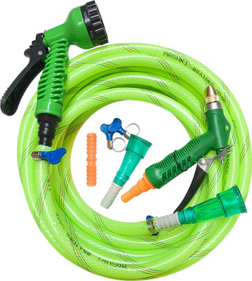 MASHKI with Brass Nozzle Sprayer For Garden, Car Wash, Floor Clean,Easy to Connect Pipe with Brass Nozzle Sprayer For Garden, Car Wash, Floor Clean,Easy to Connect Pipe Hose Pipe(3000 cm)