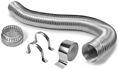 Ardnib Chimney Pipe 6inch with air cap and aluminium tape (10ft) (Chimney Installation Kit) Hose Pipe(300 cm)