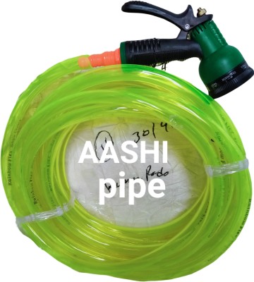 AASHI PREMIUM QUALITY 15 METER 0.5 INCH WATER PIPE WITH HIGH PRESSURE SPRAY GUN 15Mtr Pvc Tubes Flexible Hose Water Garden Pipe With Spray Gun Hose Pipe(1500 cm)