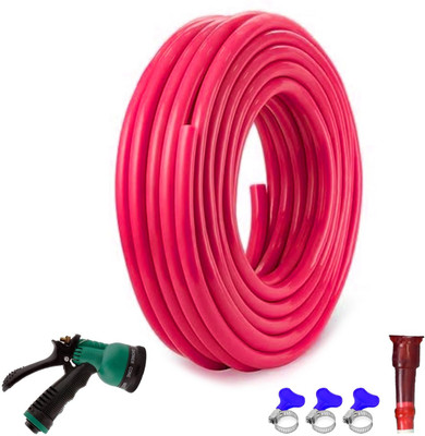 Cinagro 0.5 inch with 8-mode Spray Gun, Tap Adapter & 3 Clamps Hose Pipe(485 cm)