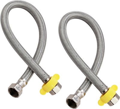 KIMSON HIGH GRADE 304 Stainless Steel 18 inch Connection Pipe -SET OF 2 SS-18 INCH Hose Pipe(0.4572 m)