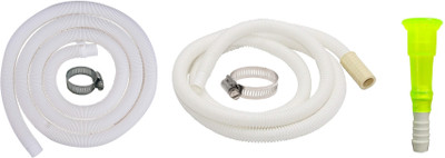 Ninetales Washing Machine Pipe - 2 Meter Outlet with Clip + 2 Meter Inlet with Clip + Hose Pipe(2 m)