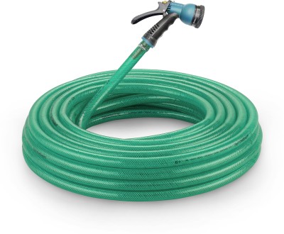 Garbnoire Heavy Duty 3 Layered Braided Water Hose Pipe 15 Meter 0.5 inch Green Garden Pipe | Hose Pipe(1500 cm)