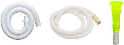 Ninetales Washing Machine Pipe Combo 1.5 Meter Outlet + 2 Meter Inlet + 3/4 Tap Jointer - For Top & Front Load Semi Automatic Washing Machine - Tap Water Supply & Drain Hose Pipe(2 m)