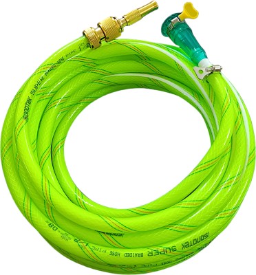 Sonotek 1/2 Inch 30 meter (100 feet) 3 Layered braided pipe (Diameter:0.5 Inch,12.5 mm) with high pressure water spray gun For Gardening, Multipurpose use. Hose Pipe(30 m)