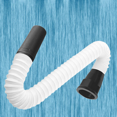 JQVA 1Pc White Flexible PVC Waste Pipe for Wash Basin sink pipe set/ sink pipe/ adjustable pipe/ Waste Pipe White for Wash Basin/Sink Hose Pipe(1 m)