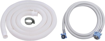 Ninetales Washing Machine Pipe - 5 Meter Outlet with Hose Clip + 1.5 Meter Auto Inlet - For Top & Front Load Fully Automatic Washing Machine - Tap Water Supply & Drain Hose Pipe(1.5 m)