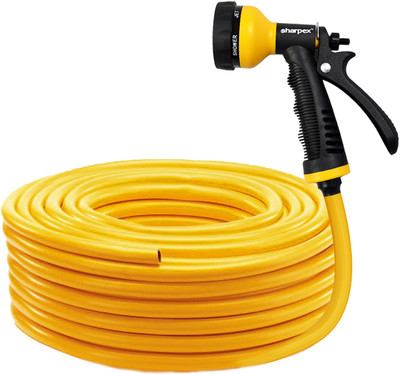 Sharpex Combo Of 20 Meter 0.5 Inch Hose Pipe and High-Pressure Water Gun Nozzle Spray Combo Hose Pipe & High-Pressure Water Gun - 20m, Heavy Duty for Garden & Bike Hose Pipe(2000 cm)