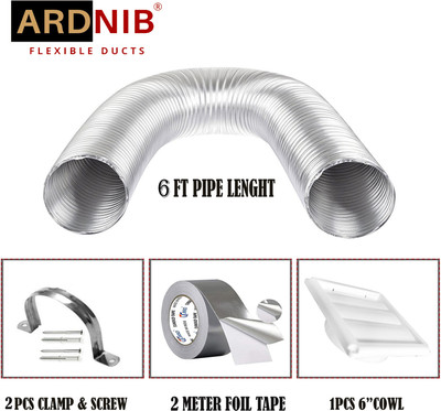 Ardnib 6 Inch Chimney Pipe 6 Feet With Air Vent Cover /Suitable For All Brand Of Chimneys Hose Pipe(1.8 m)
