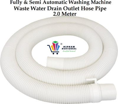 NIPRAM NATIONAL 2 Meter Fully & Semi Automatic Washing Machine Outlet Drain Waste Water Pipe 2 Meter Fully & Semi Automatic Washing Machine Outlet Drain Waste Water Pipr Hose Pipe(2 m)