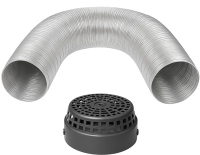 AMPEREUS 6 inch 10 ft Chimney Pipe with Cowl Cover Premium Aluminum Duct Pipe ( Extend upto 10 Feet) Hose Pipe(304.8 cm)