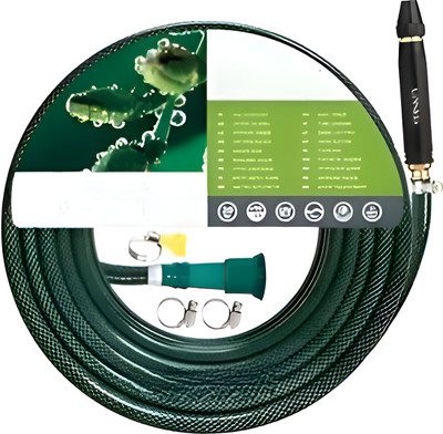 Padma Garden Hose Flexible Water Pipe with Double Latex Core Braided,10 Meter Metal Nozzle Water Spray Gun Braided Outer Layer Small No Kink Hose,Multicolour Hose Pipe(10 m)