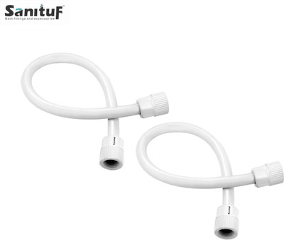 Sanituf CP-1601-P2 Hot & Cold PTMT Connection Pipe for Geyser & Wash Basin Pack of 2 || (18 inch) Hose Pipe(40 cm)