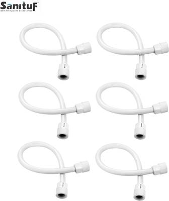 Sanituf CP-1601-P6 Hot & Cold PTMT Connection Pipe for Wash Basin & Geyser (Pack of 6) | (18 inch) Hose Pipe