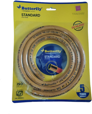Butterfly STANDARD LPG HOSE 1.5 METER With ISI Certified Hose Pipe(1.5 m)