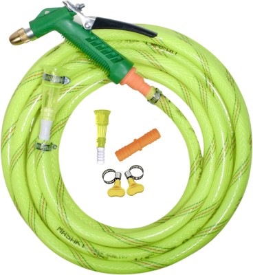 MASHKI 10 Meter (32.5 Feet) 3-Layered Braided Water Hose Pipe With Water Spray Gun