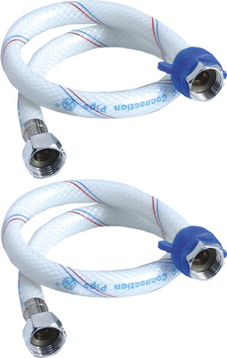 RN RN63161645 | 18 inches PVC Connection Pipe for Wash Basin, Geyser and Toilet Seat Flush with Spanner | White (Pack of 2) Hose Pipe(0.46 m)