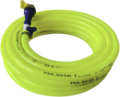 MASHKI 1/2 Inch 15 Meter (50Feet) Flexible Water Hose Pipe With Tap Connector & Clamps Hose Pipe(1500 cm)