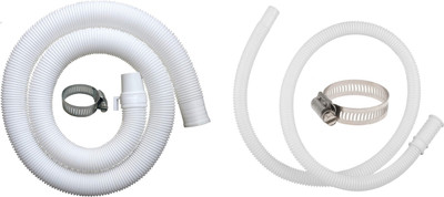Ninetales Washing Machine Pipe with Hose Clips - 1.5 Meter Inlet + 1.5 Meter Outlet - For Top & Front Load Automatic Washing Machine of Samsung, LG - Water Supply & Drain Hose Pipe(1.5 m)