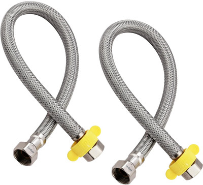 LUVBATH FITTING 24-Inch ( 2 Pieces) Heavy Steel Connection Pipe (SS 304) | Suitable for Toilet, Sink, Basin, Flush Tank & Geyser | Durable, Leakproof, Hot & Cold Mixer Faucet Hose Pipe(0.6 m) LUVBATH FITTING 24-Inch ( 2 Pieces) Heavy Steel Connection Pipe (SS 304) | Suitable for Toilet, Sink, Basin, Flush Tank & Geyser | Durable, Leakproof, Hot & Cold Mixer Faucet Hose Pipe(0.6 m)