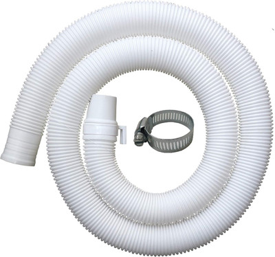 Ninetales 1.5 Meter Long Washing Machine Outlet Pipe + Hose Clip - Drainage Connector For Top Load Fully & Semi Automatic Washing Machine - Drain Waste Water Extension Hose Pipe(1.5 m)