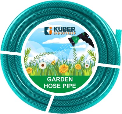 KUBER INDUSTRIES 10000001054840 Basic PVC with Nylon Braided Water Pipe 10 Meter|Water Pipe for Garden|Green Hose Pipe(10 m)