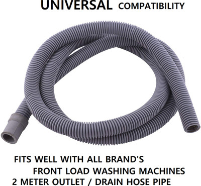NIPRAM NATIONAL 2 Meter Drain / Waste Water Outlet Hose Pipe For Front Load Washing Machine 2 Meter Drain / Waste Water Outlet Pipe For Front Load Washing Machine Hose Pipe(2 m)