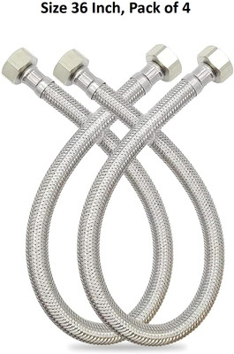 RIYA ENTERPRISE Connection pipe Pack of 4 Heavy SS-304 Connection Pipe for geyser connection pipe for wash basin hose pipe (36 inch, 4) Hose Pipe(91 cm)