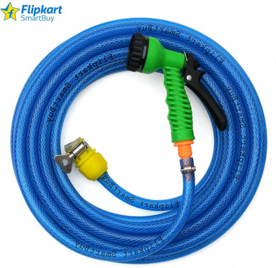 Flipkart SmartBuy 15 Meter (49 feet) Braided Blue (Diameter :½’’,0.5 inch,12 mm) Flexible Pipe : Water Tap Adapter, 7 Pattern Spray Gun and PVC Braided Blue Hose Pipe(15 m)