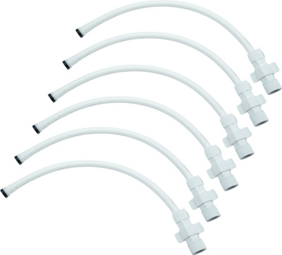LUVBATH FITTING 24-Inch Heavy PTMT Connection Pipe | White | Leakproof Hose Pipe for Hot & Cold Mixer Faucet | Suitable for Toilet, Basin, Sink, Geyser & Flush Tank | Pack of 6 Hose Pipe(60.963 m)