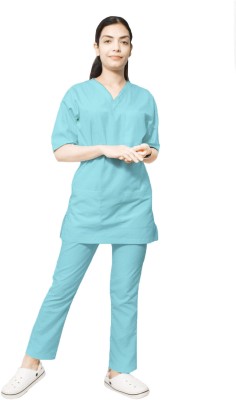 ARA UNIFORMS Basic Hospital Scrub suit for Women | Doctor scrub Shirt, Pant Hospital Scrub(Sky Blue M)