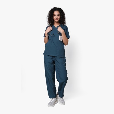 KNYA Classic Women's New Gen Scrubs Pant, Shirt Hospital Scrub(Forest Green L)