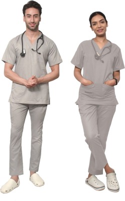 ARA UNIFORMS combo_Greyscrubs_classic_XL Shirt, Pant Hospital Scrub(Grey XL)